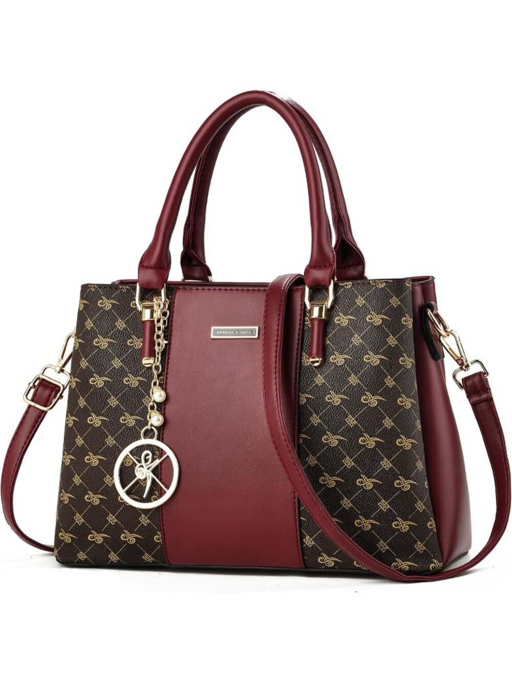 〽️Women's Wine Top Handle Satchel Messenger Tot Shoulder Purses Trendy Handbags